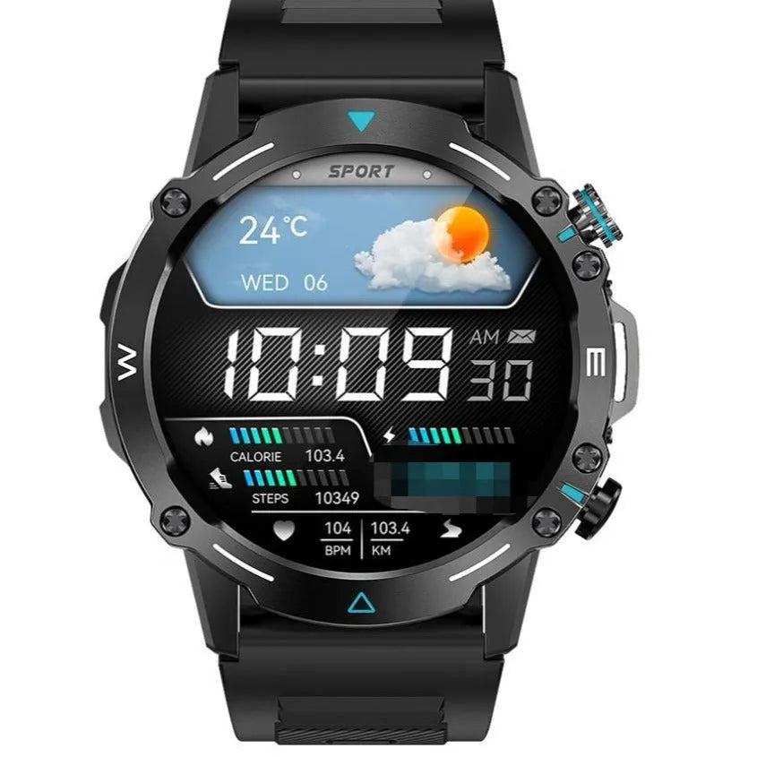 M42 smart watch with AMOLED touch screen showing fitness metrics on wrist