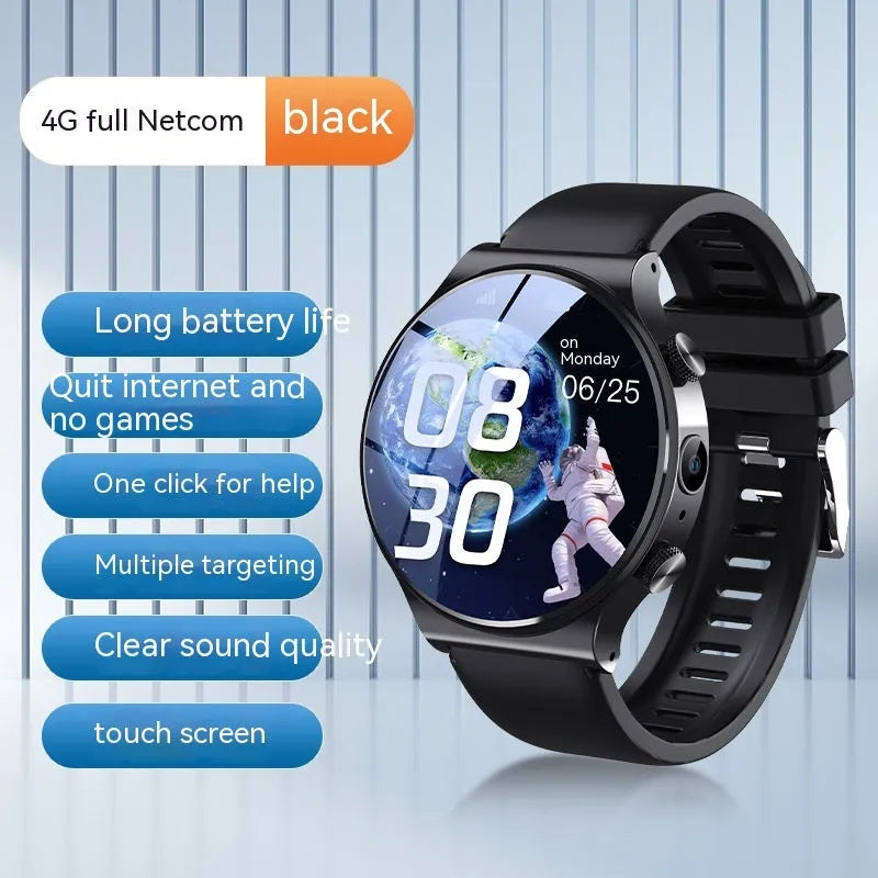 Black or white smart watch with 1.28 inch screen and USB charging cable.
