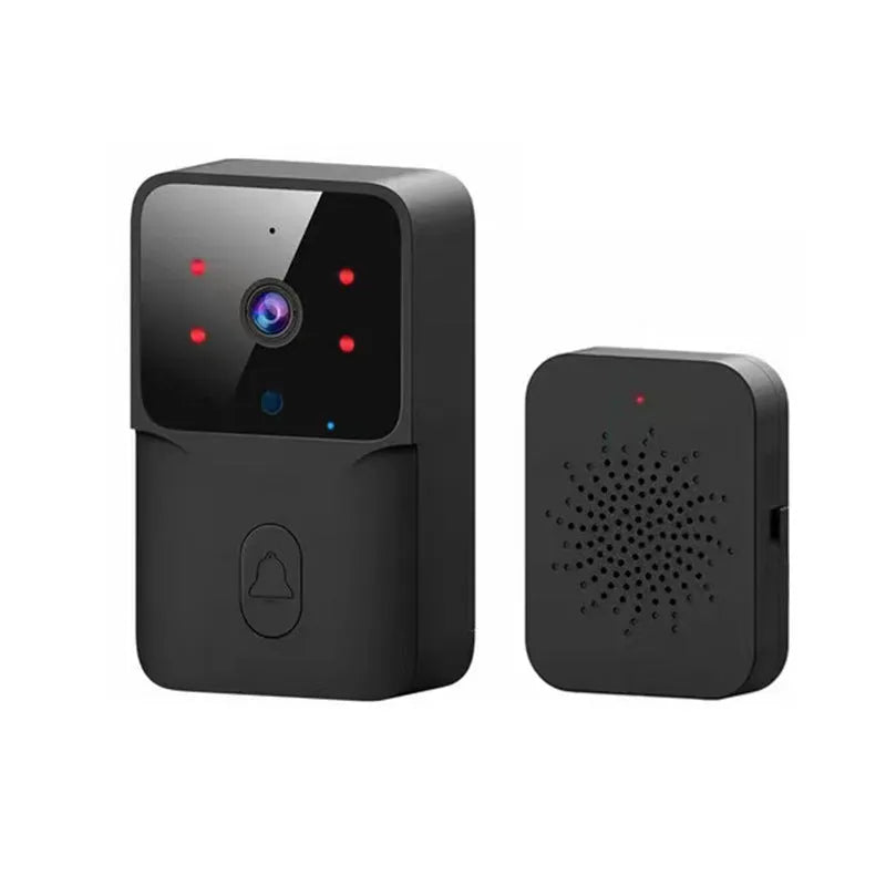 Wireless video doorbell in black or white, 85x54x24mm, with 850N night vision and 1000mAh battery