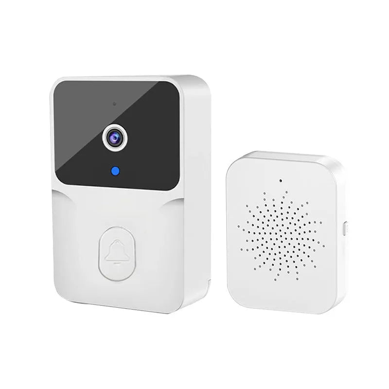 Wireless video doorbell in black or white, 85x54x24mm, with 850N night vision and 1000mAh battery