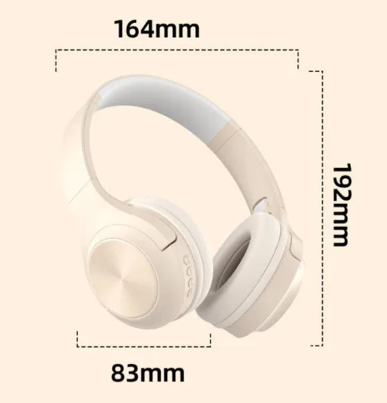 Wireless Bluetooth over-ear headphones in ivory white, chalk black, or youth green with a portable charging case.