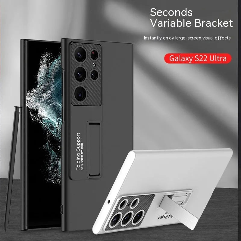 Four-colour Samsung Galaxy ultra-thin bracket phone case with solid colour finish