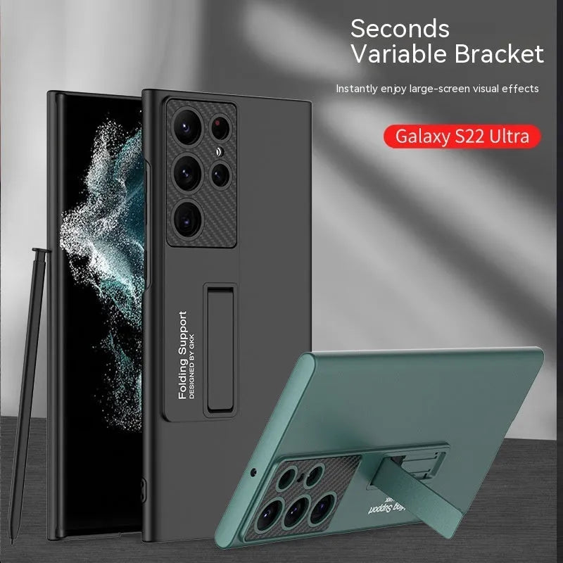 Four-colour Samsung Galaxy ultra-thin bracket phone case with solid colour finish