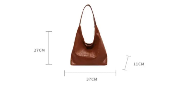 Women's casual shoulder bag in soft PU leather with large capacity and street trend style