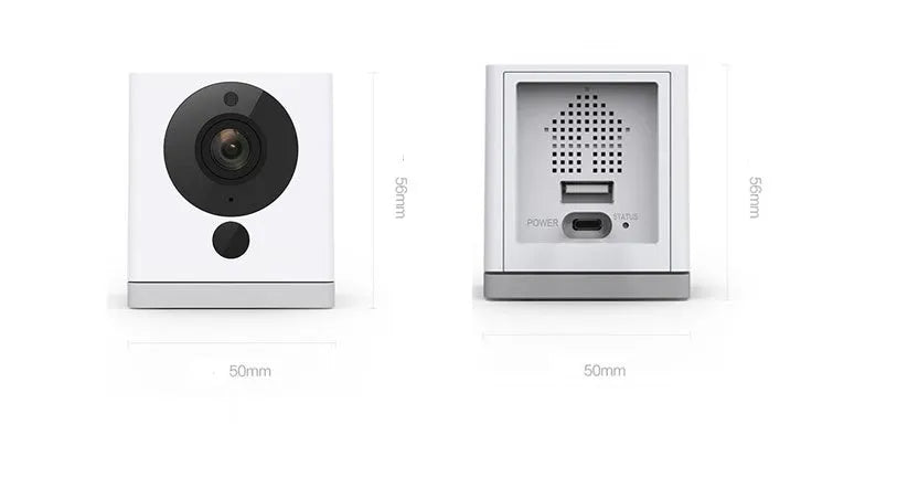 White compact indoor WiFi security camera with 1080P resolution and night vision