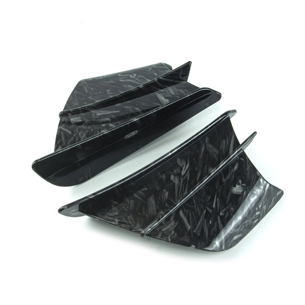 18x8cm universal motorcycle spoiler wind wing in carbon fibre pattern with bright surface finish