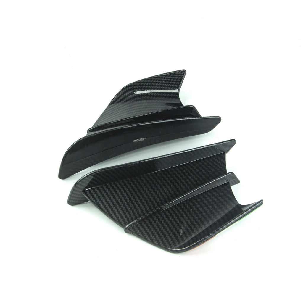 18x8cm universal motorcycle spoiler wind wing in carbon fibre pattern with bright surface finish