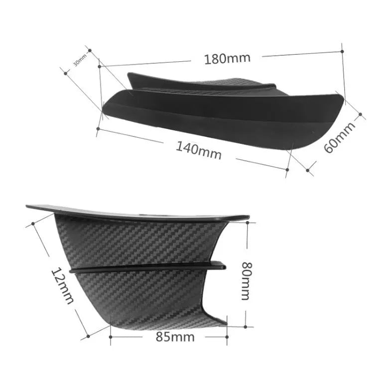 18x8cm universal motorcycle spoiler wind wing in carbon fibre pattern with bright surface finish