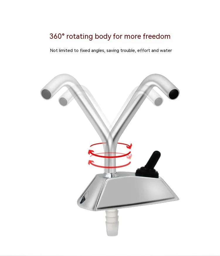 Electronic control rotating faucet with mirror polished 316 stainless steel finish for RV kitchen installation