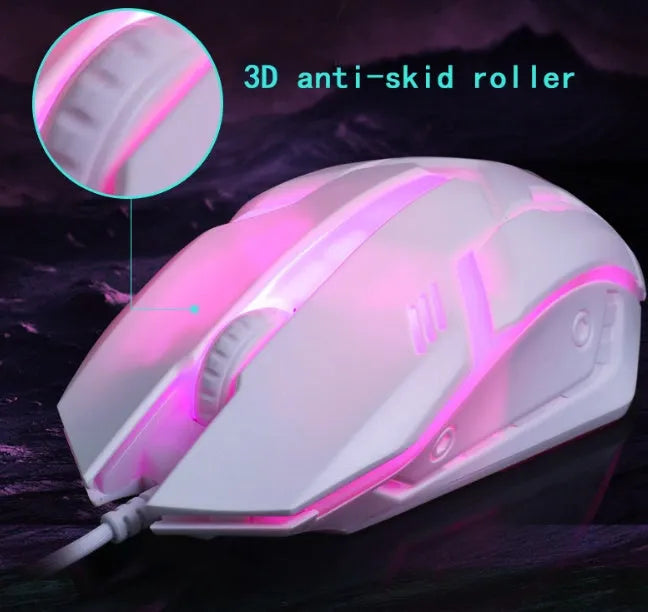 Black wired keyboard and mouse set with 104 keys floating keycaps and USB cables