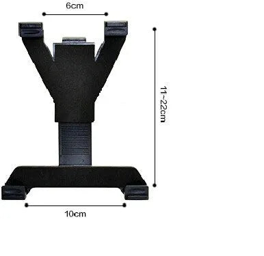 Lazy flat universal phone holder bracket with rotary joint for iPad and iPad Mini, available in black or white.