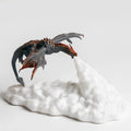 3D-printed dragon night light with red breathing light effect and USB charging cable