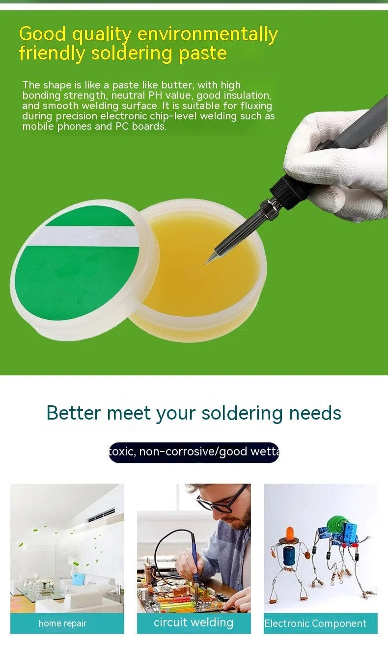 Pot of rosin soldering flux paste for electric soldering iron, 50g or 85g size