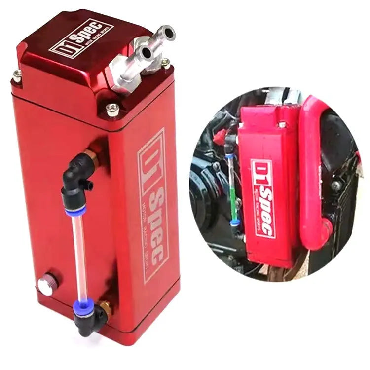 D1 double hole engine oil catch tank in red, blue, black, or silver for car modification