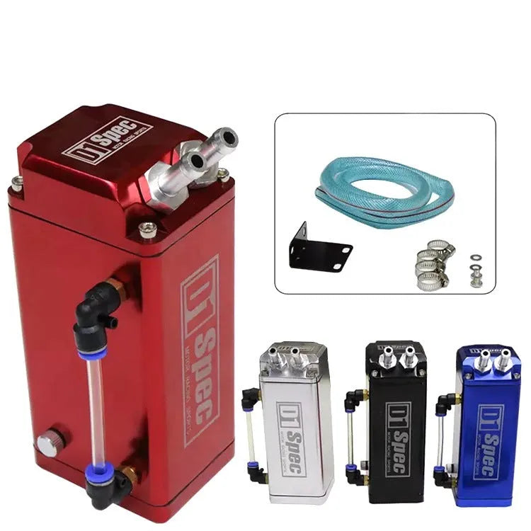 D1 double hole engine oil catch tank in red, blue, black, or silver for car modification