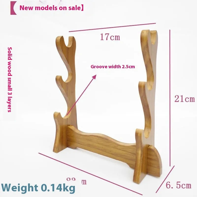Handmade Chinese style wooden wall bracket with multiple display layers.
