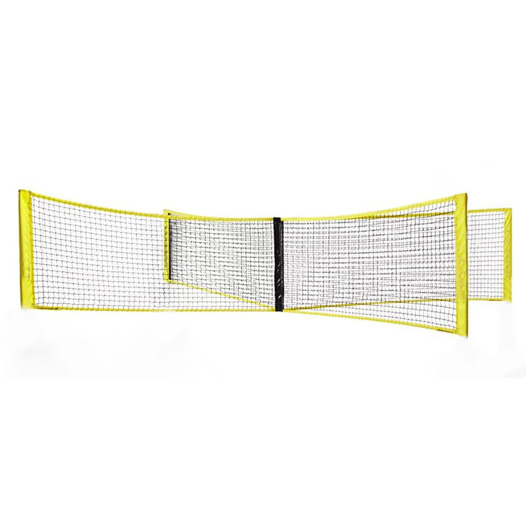Black PE four sides standard volleyball net with rope and canvas hemming