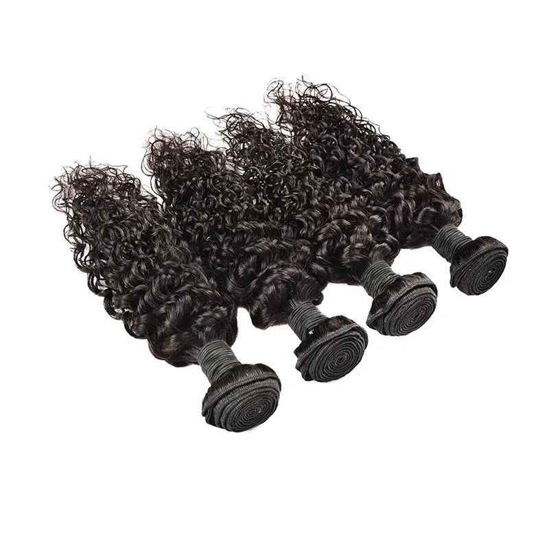 Real human hair water wave extension wig piece in natural colour, 8 to 30 inch, single pack