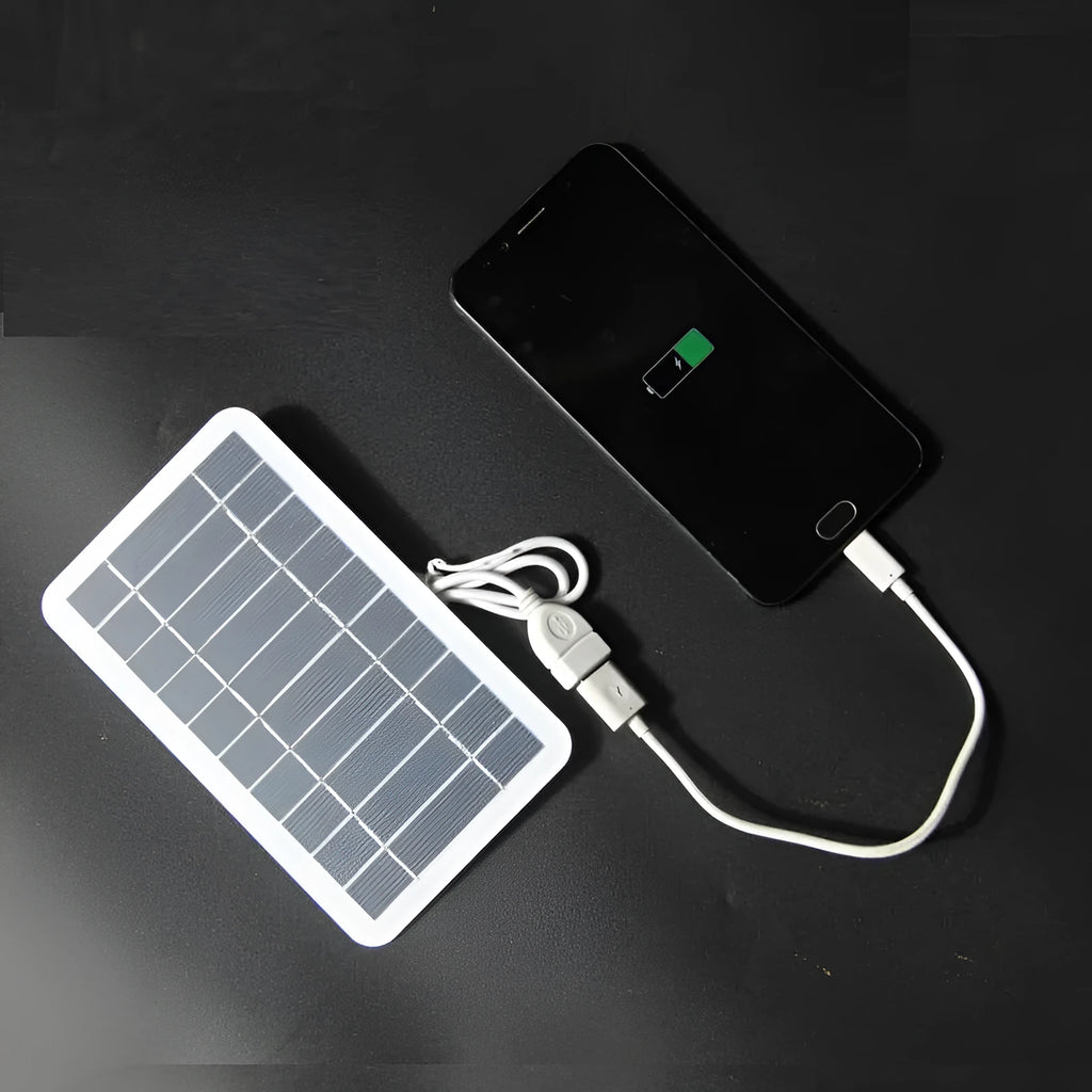 2W 5V portable solar panel charger with USB cable for mobile phones and small electronics