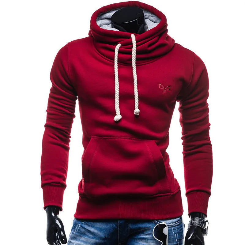 Solid colour embroidery sweatshirt in dark grey, front view, polyester top