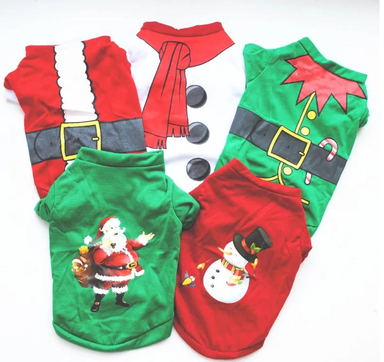 Cotton dog Christmas costume sweatshirt vest in XS to L with eight colour styles