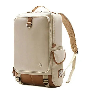 Men's modern backpack in Oxford cloth shown in Army Green colour, displaying its large capacity and Korean style design.