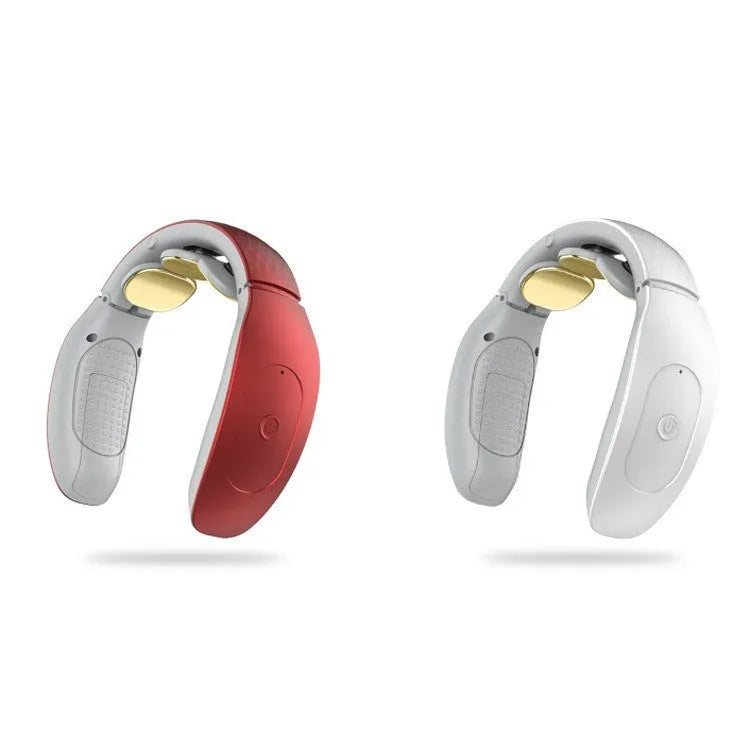 Red and white intelligent cervical massager with three contact points for neck back waist relief