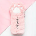 Soft plush cat paw bag in Korean style with beige colour and compact 23x12.5cm size