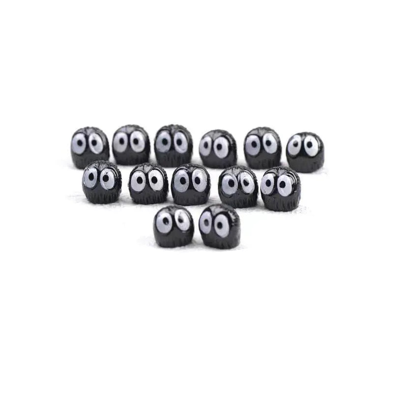 Black resin coal briquette car dashboard ornament with traceless mounting tape