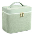 Corduroy cosmetic storage box in a solid colour with large capacity for home organisation