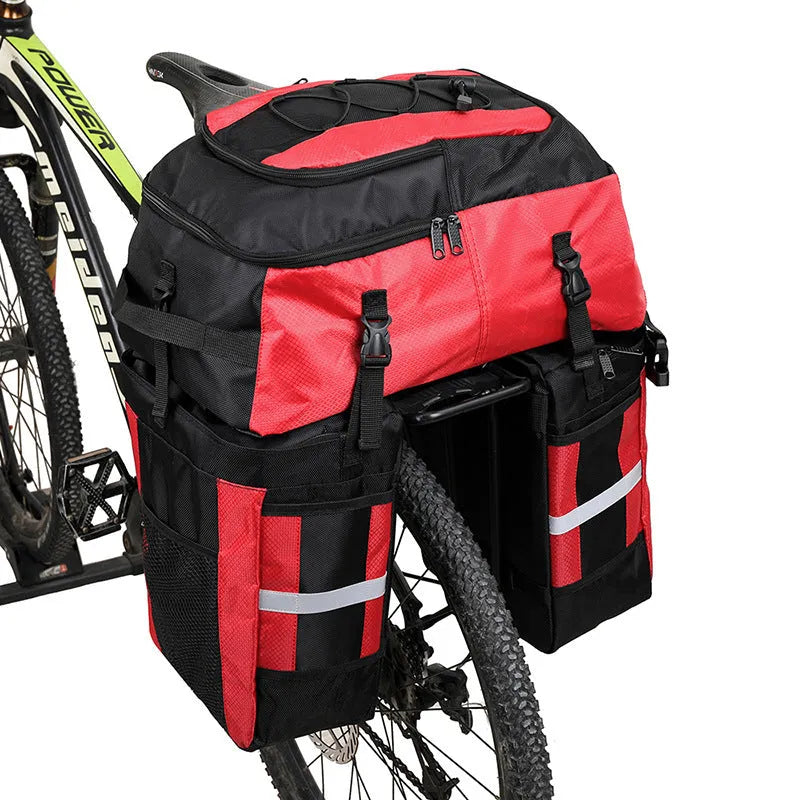Rhino brand 70 litre green bicycle rear storage pannier bag for long-distance touring