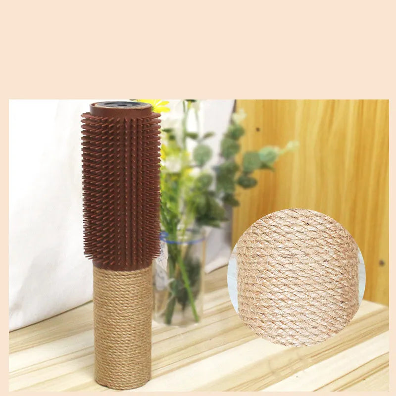 Vertical sisal scratching post for cats measuring 30cm tall with square base