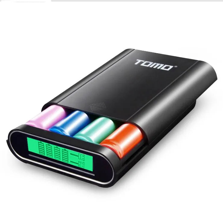 DIY mobile power box for 18650 batteries with LCD screen, black or white casing
