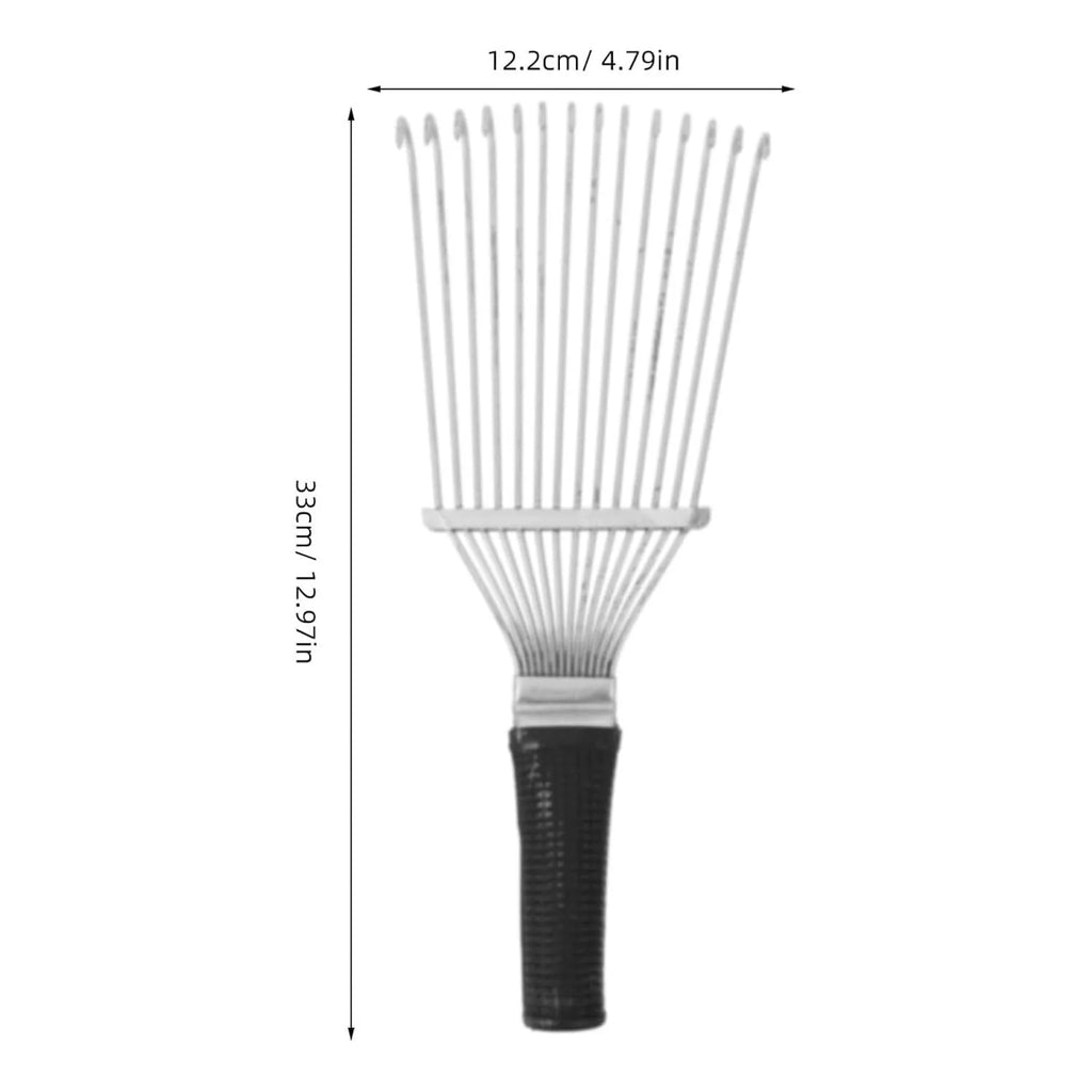 Stainless steel animal grooming rake comb with curved teeth for horses dogs cattle