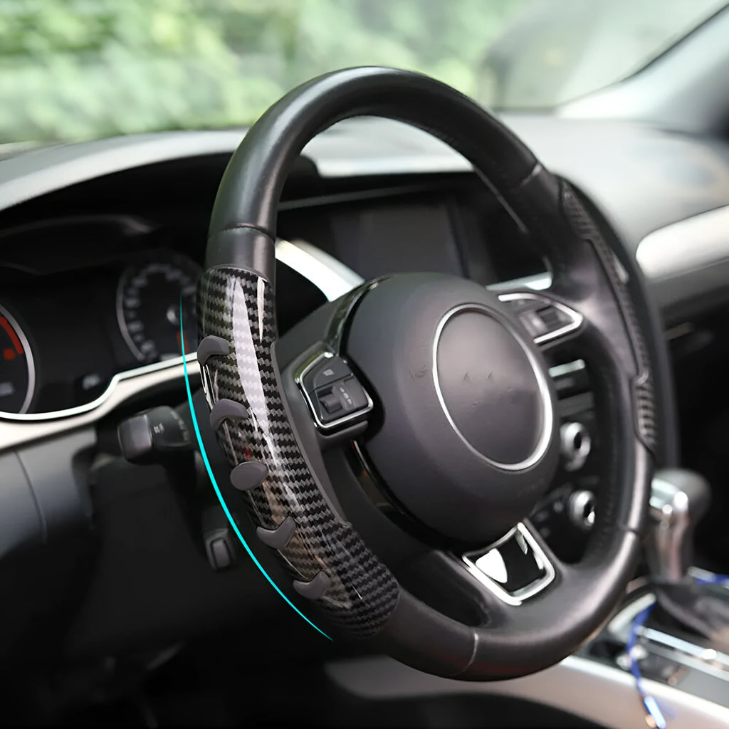 Carbon fibre black fibre steering wheel anti-slip sleeve for 38cm diameter wheels