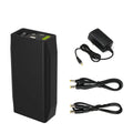 LF4100 12V lithium iron phosphate battery with charger and cables for compact backup power