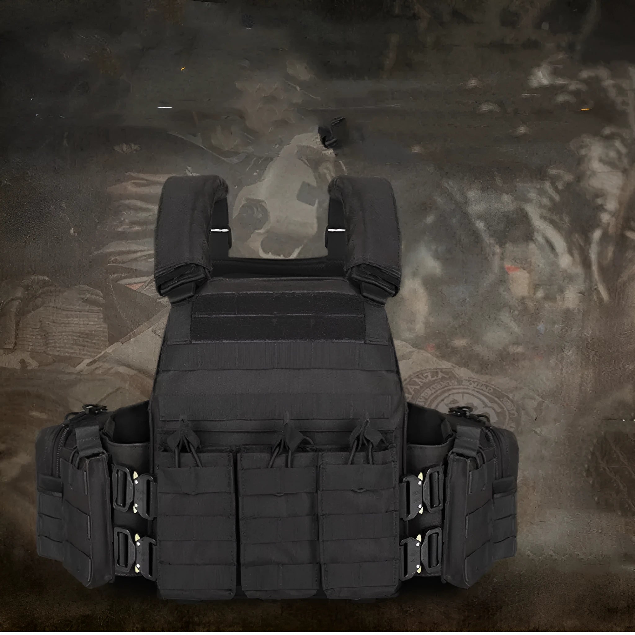 Men's polyester camouflage tactical vest in free size for outdoor training and shooting sports