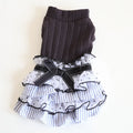 Polka dot lace princess dress for a small dog or cat in charcoal black colour.