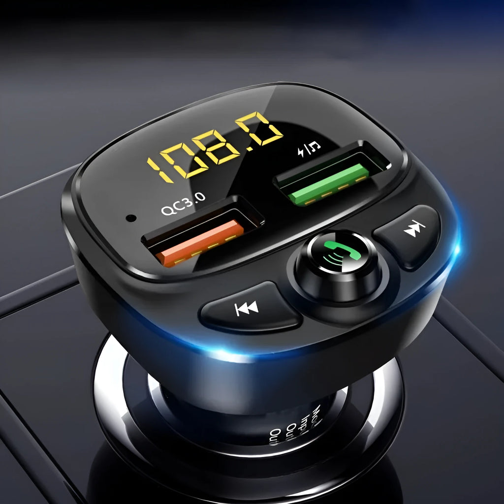 Car MP3 player with Bluetooth FM transmitter Quick Charge 3.0 USB port and colour display