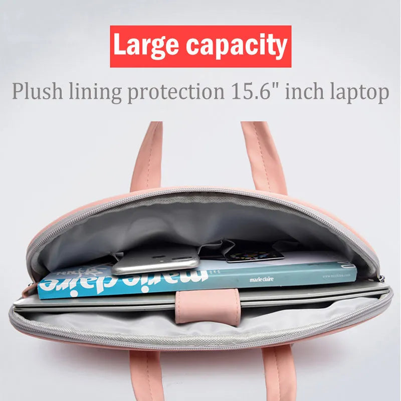 PU leather laptop bag for 13.3 inch MacBook Air with removable shoulder strap, available in black, dark grey, grey, pink