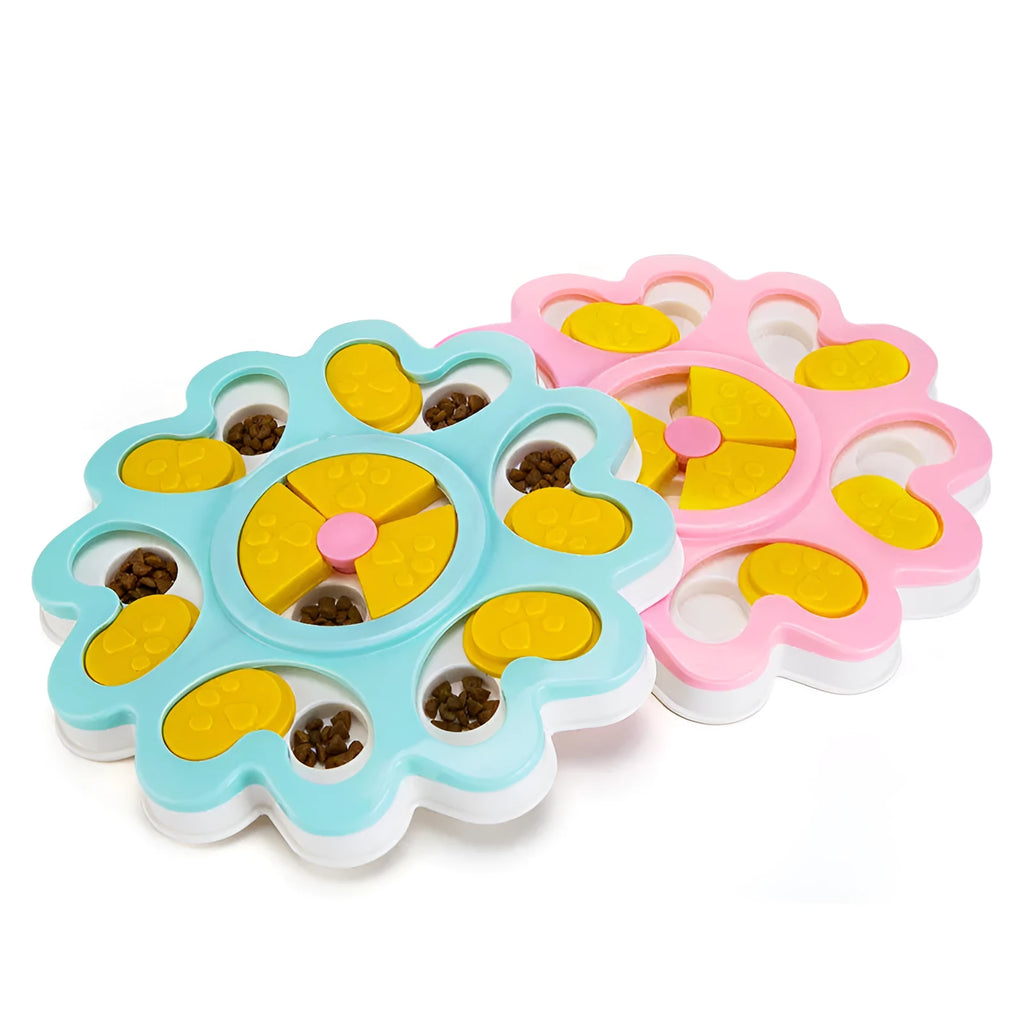Dog food tray in PP plastic, available in Blue and Pink colour options for pet feeding