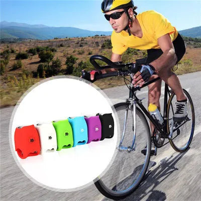 Bike electronic bell with 120dB loud horn, silicone body, IPX4 waterproof, six sound modes, in violet.