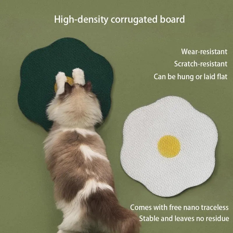 Medium grey wall mounted cat scratching board with corrugated surface measuring 40x37.3cm
