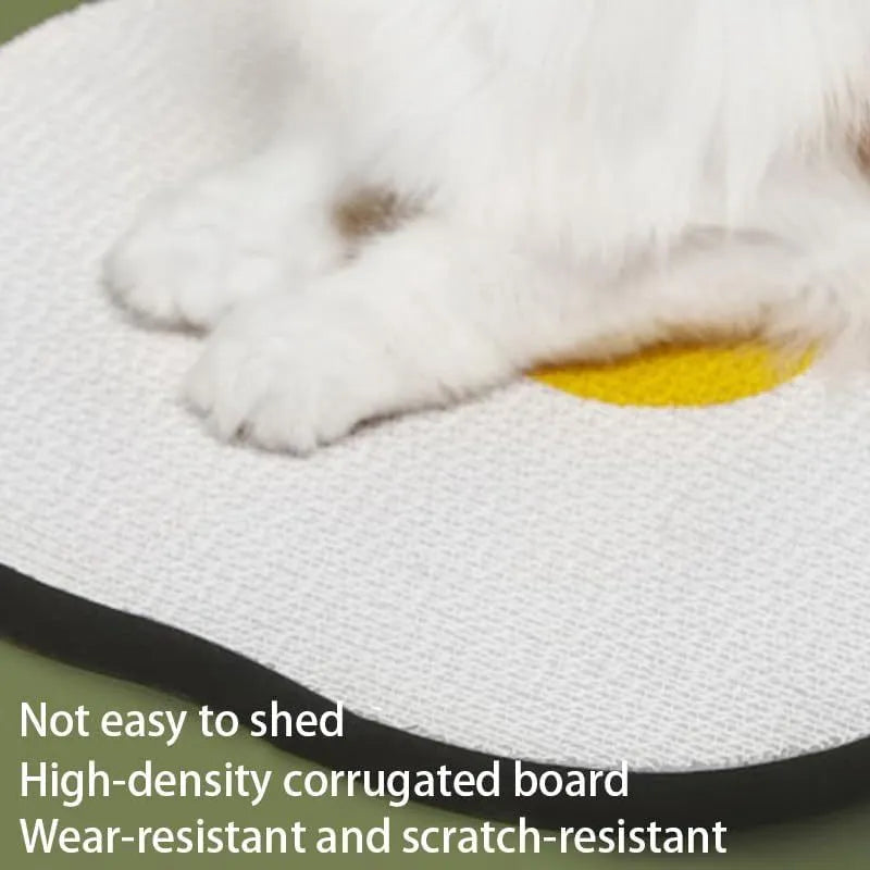 Medium grey wall mounted cat scratching board with corrugated surface measuring 40x37.3cm