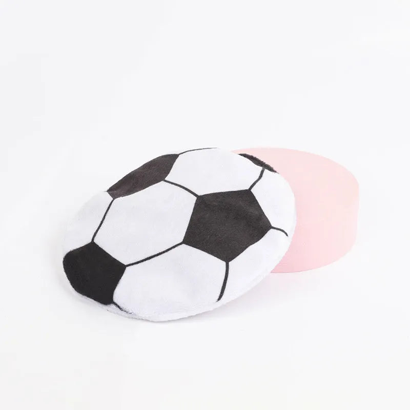 Interactive flying disc cat toy with plush exterior, catnip and crinkle sound for indoor cats