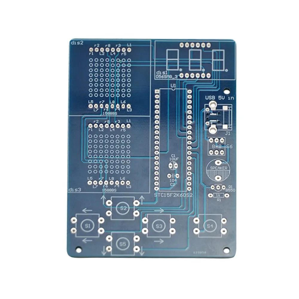 Unwelded 51 MCU single-chip computer game set DIY kit with shell, battery box, and four games