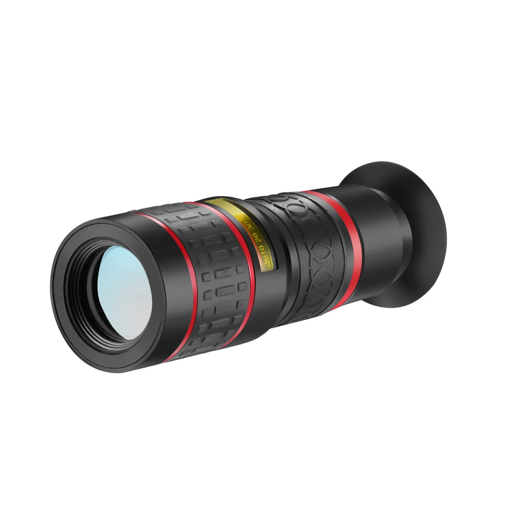 20x cell phone telescope with plastic body, optical glass lenses, and universal clip for mobile phones