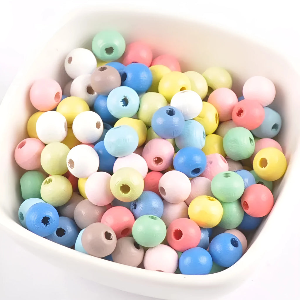 Wood bead craft pendant 10mm dyed Lotus wood semi-manual finish 100 pieces DIY material