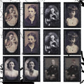 Halloween moving picture frame showing normal portrait that changes to ghost image at different angles