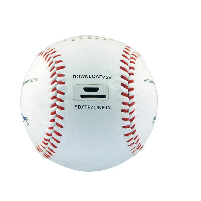 Baseball design Bluetooth speaker in white, orange or green colour with USB charging port